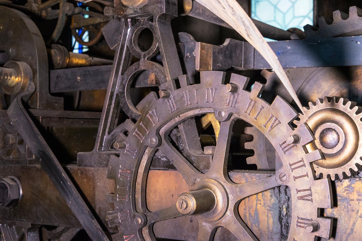 Horloge de la Trinité, détail mécanisme © Photo Bruno Cabanis - Association Horloge Notre-Dame